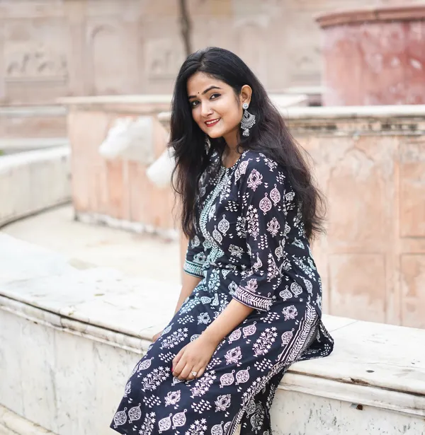 Black_Cotton_Butti_Printed_Kurta_pant_set