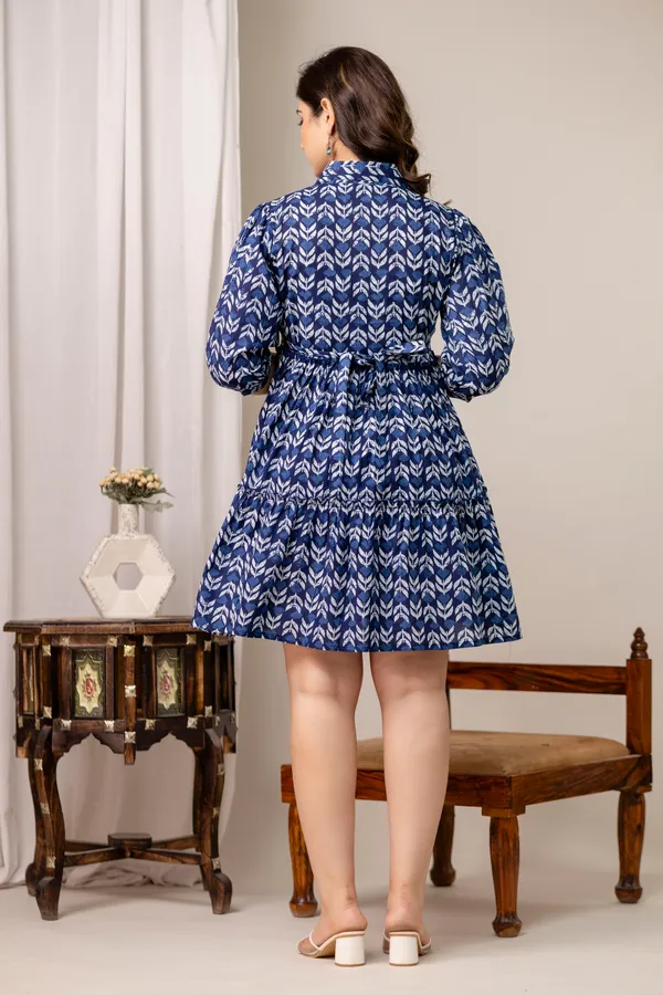 Blue_indigo_leaf_printed_maternity_dress