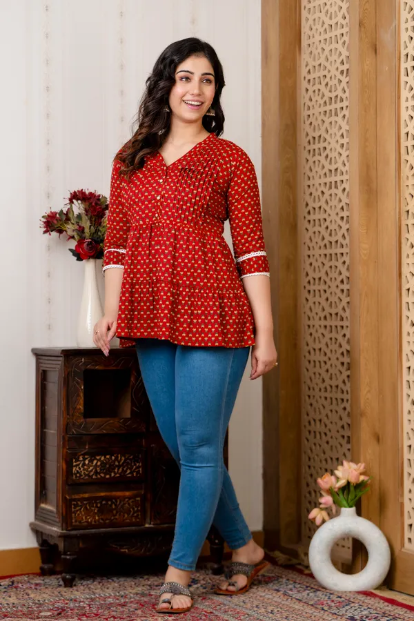 Cotton_Maroon_Floral_Printed_Maternity_Top