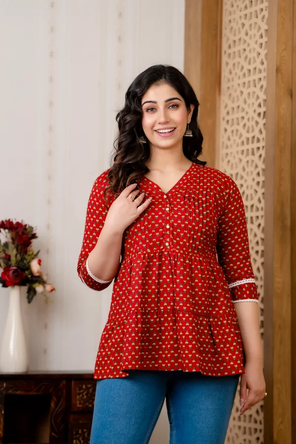 Cotton_Maroon_Floral_Printed_Maternity_Top
