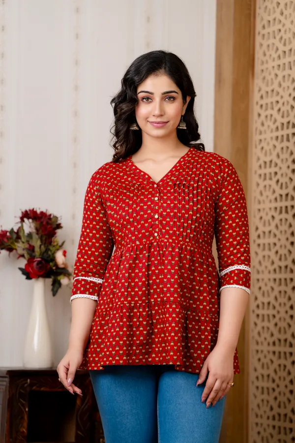 Cotton_Maroon_Floral_Printed_Maternity_Top
