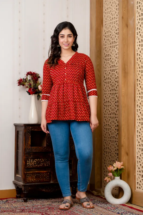 Cotton_Maroon_Floral_Printed_Maternity_Top
