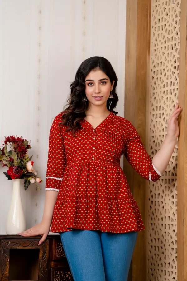Cotton_Maroon_Floral_Printed_Maternity_Top