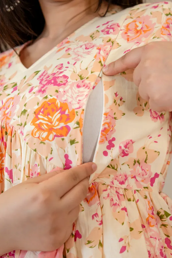 Cream_Cotton_Floral_Printed_Kurta_Set