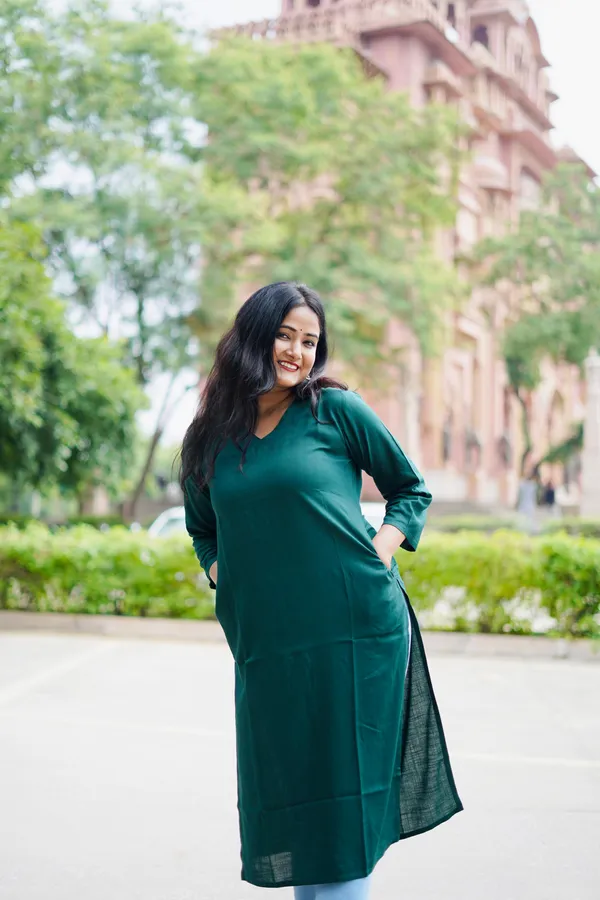 Green_Rayon_Solid_A-Line_kurti