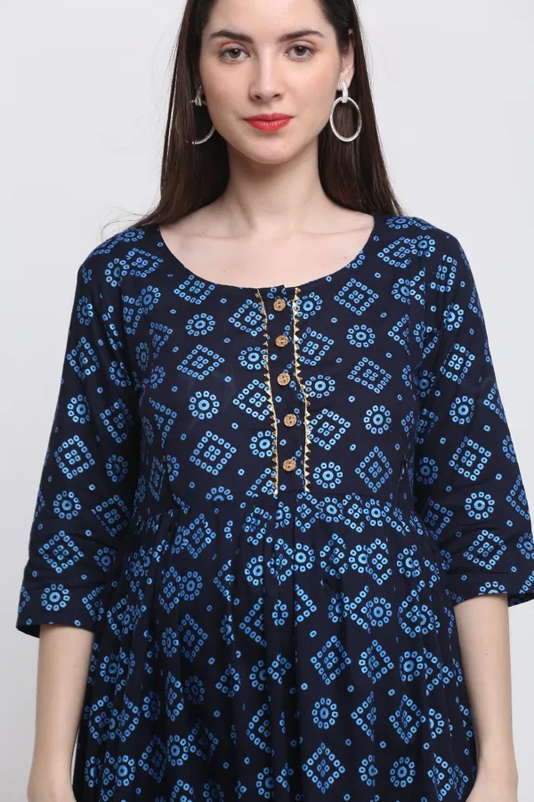 Indigo_Rayon_Printed_maternity_Kurti