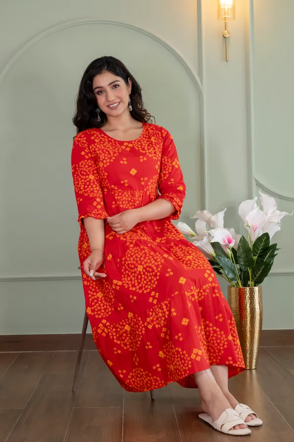 Bandhani_Print_Maternity_Kurti