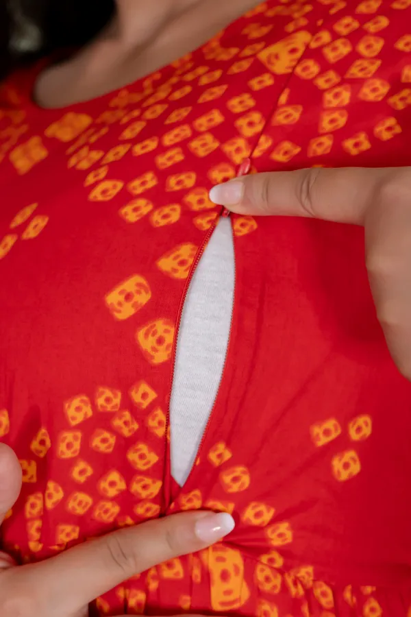 Bandhani_Print_Maternity_Kurti