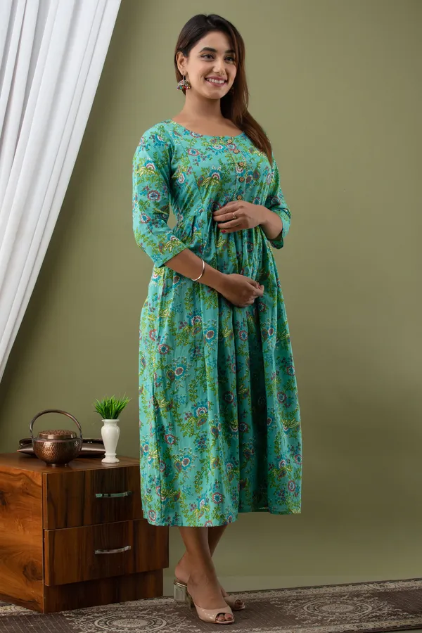LIGHT_GREEN_FLOWER_PRINTED_MATERNITY_DRESS