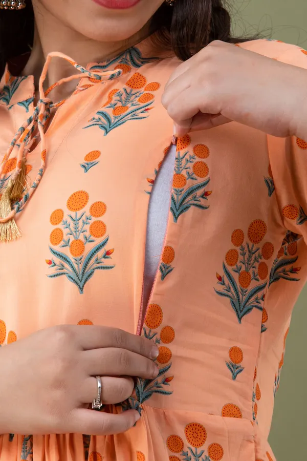 LIGHT_ORANGE_MATERNITY_DRESS