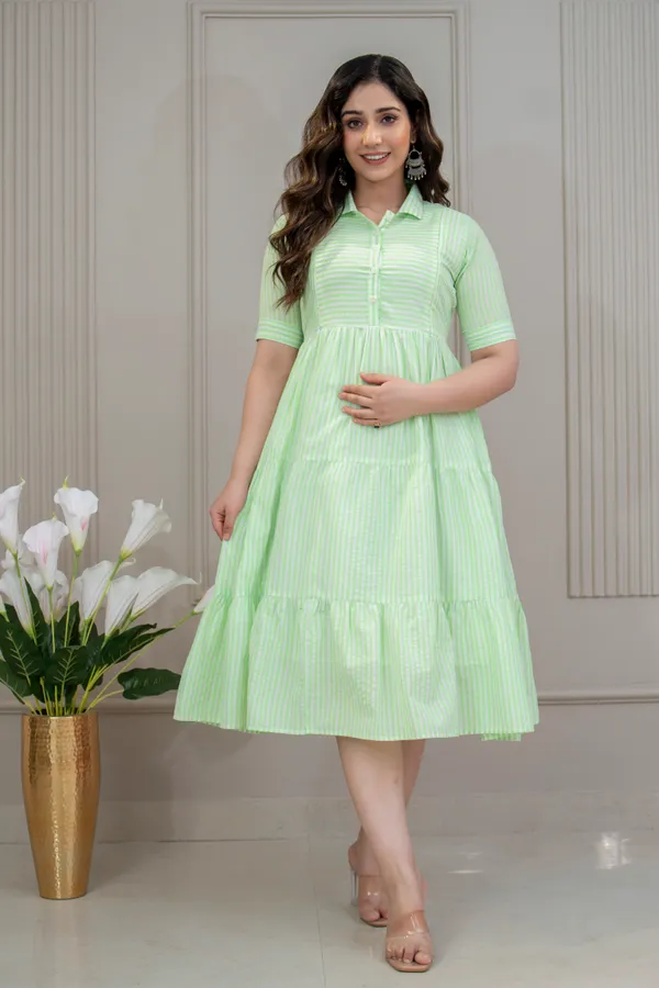LIME_GREEN_MATERNITY_DRESS