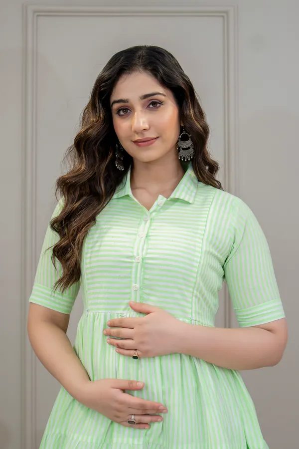 LIME_GREEN_MATERNITY_DRESS