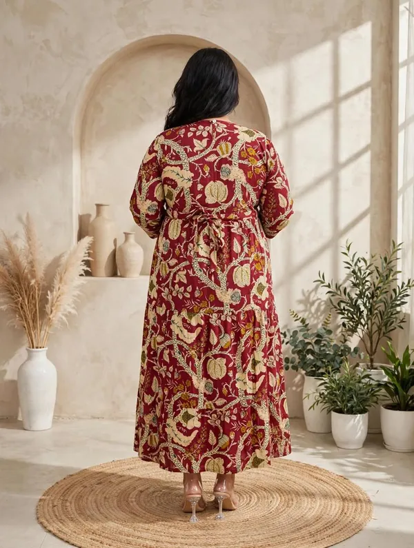 Marron_Printed_Maternity_Kurti
