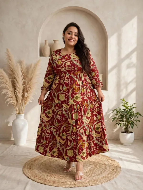 Marron_Printed_Maternity_Kurti
