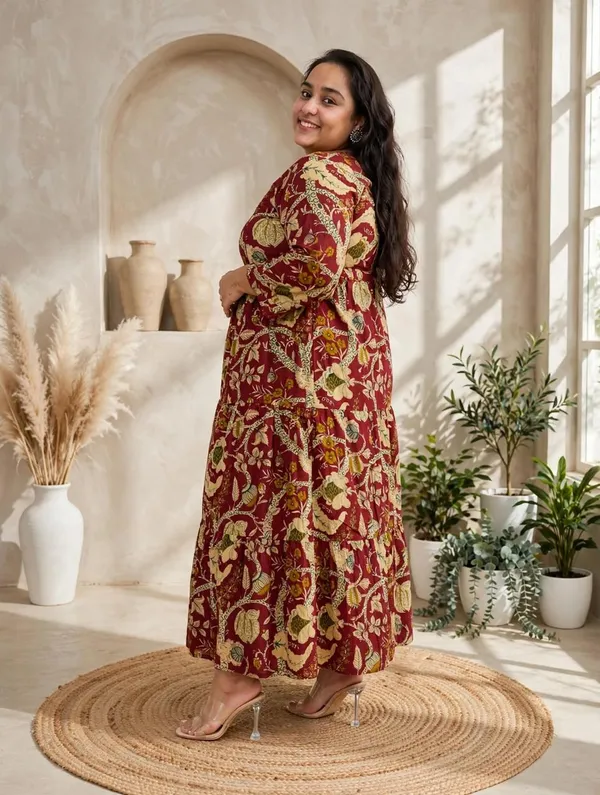 Marron_Printed_Maternity_Kurti