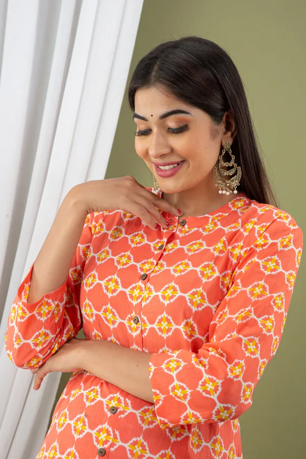ORANGE_PRINTED_MATERNITY_DRESS