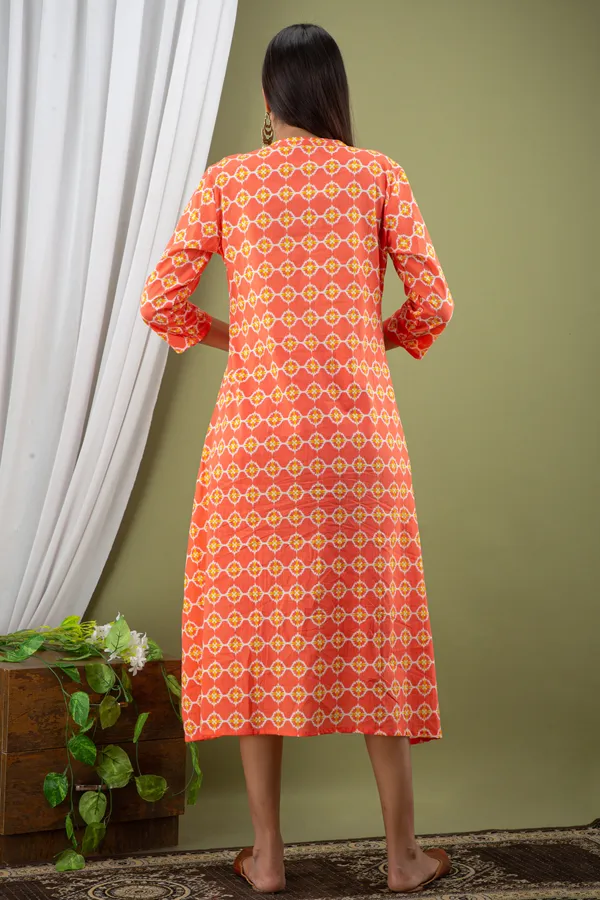 ORANGE_PRINTED_MATERNITY_DRESS