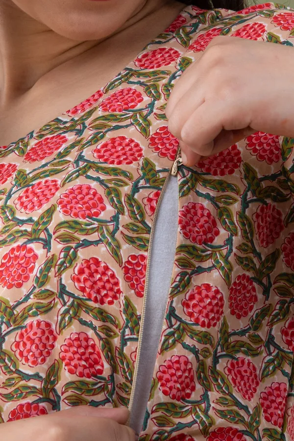 PEACH_RED_FLOWER_PRINTED_MATERNITY_DRESS