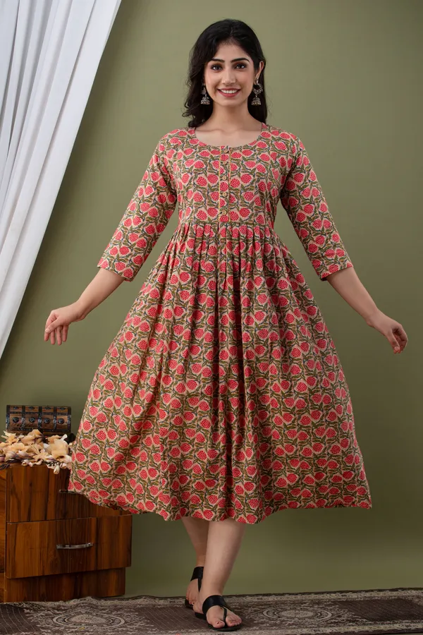 PEACH_RED_FLOWER_PRINTED_MATERNITY_DRESS