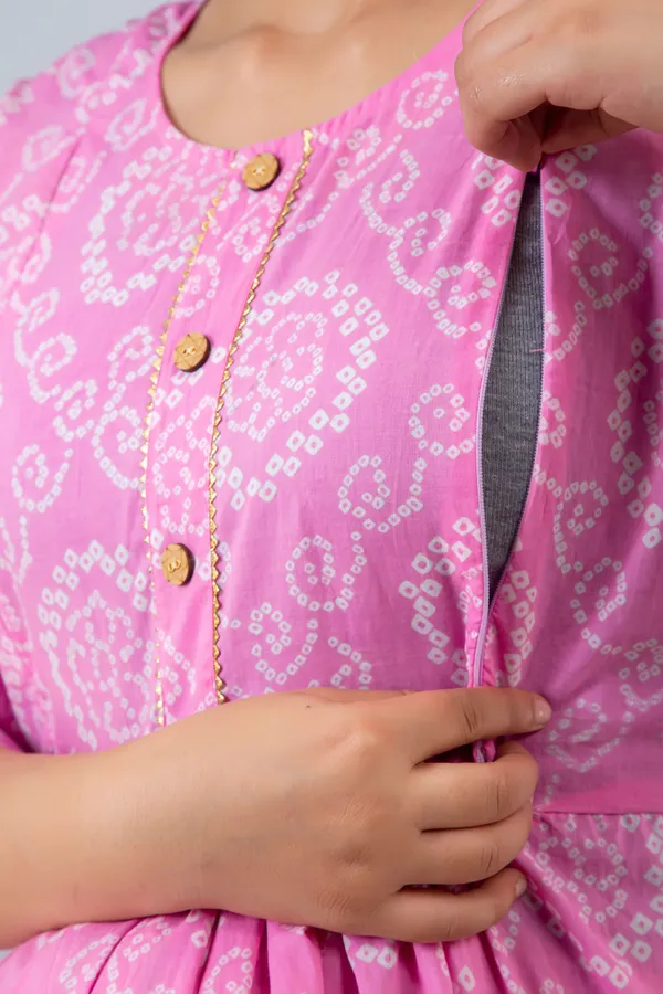 PINK_BANDHEJ_MATERNITY_DRESS