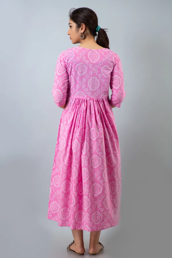 PINK_BANDHEJ_MATERNITY_DRESS