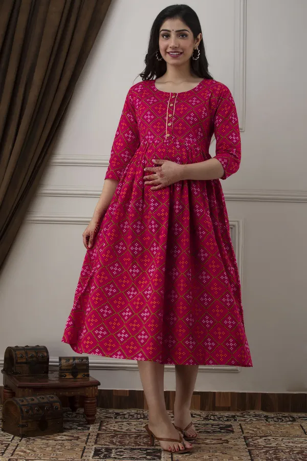 PINK_BENDEJ_PRINTED_MATERNITY_DRESS
