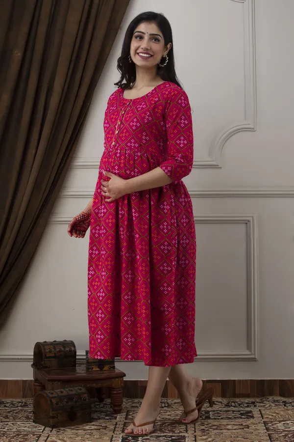 PINK_BENDEJ_PRINTED_MATERNITY_DRESS