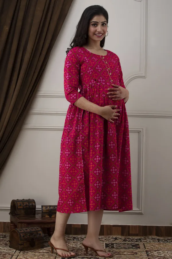 PINK_BENDEJ_PRINTED_MATERNITY_DRESS