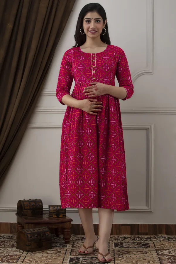 PINK_BENDEJ_PRINTED_MATERNITY_DRESS
