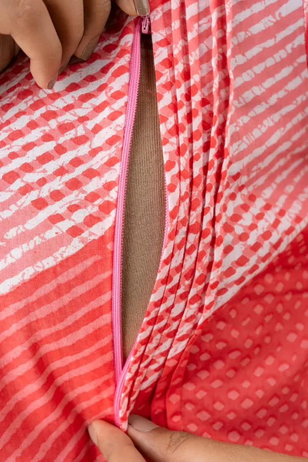 PINK_LEHARIYA_MATERNITY_DRESS