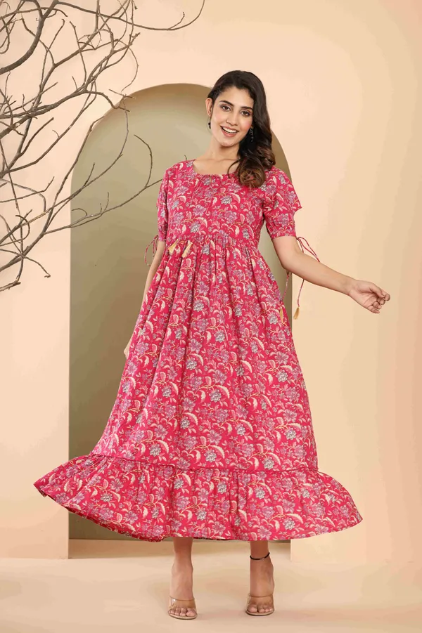 Pink_Cotton_flower_Printed_Flared_Dress