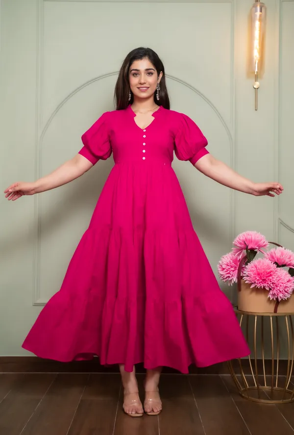 Pink_Solid_Maternity_3_Tire_Long_Dress