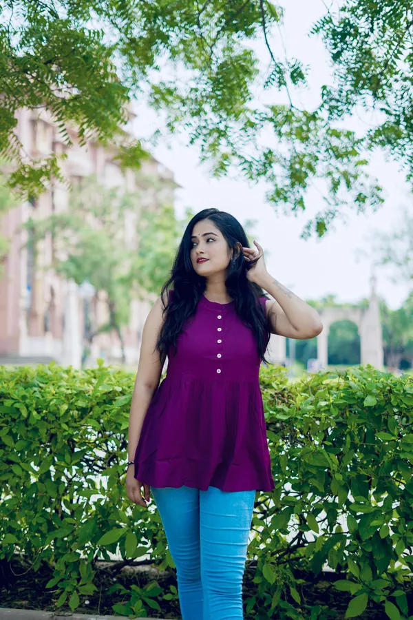 Purple_Rayon_Solid_Cut_Sleeves_Flared_Top