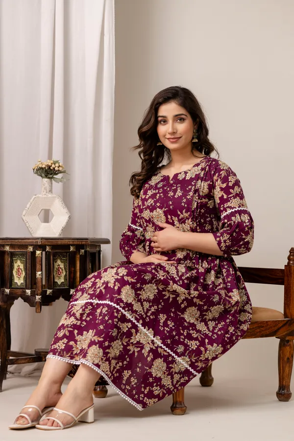 Purple_flower_printed_maternity_dress