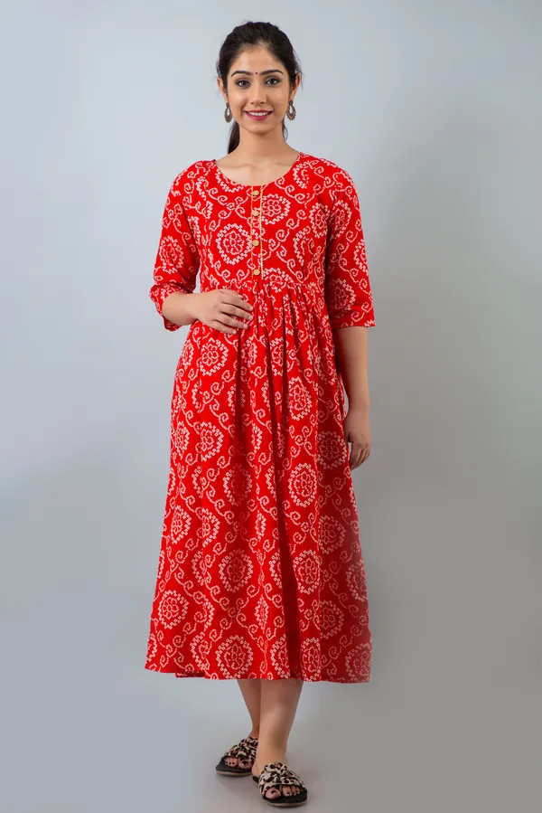 RED_BENDHEJ_MATERNITY_DRESS
