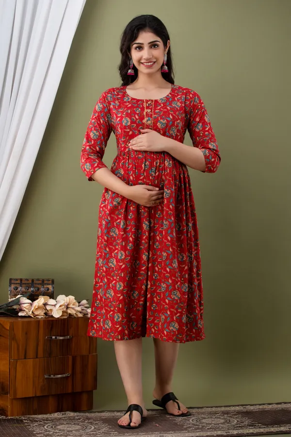 RED_FLORAL_PRINTED_MATERNITY_DRESS