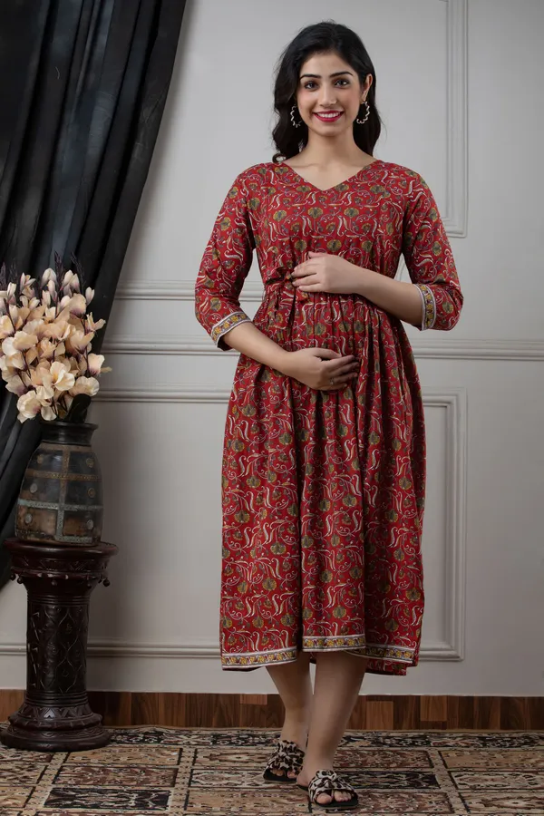 RED_FLOWER_PRINTED_MATERNITY_DRESS