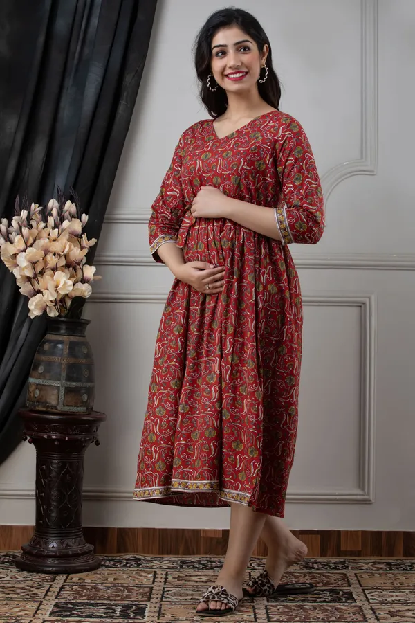 RED_FLOWER_PRINTED_MATERNITY_DRESS