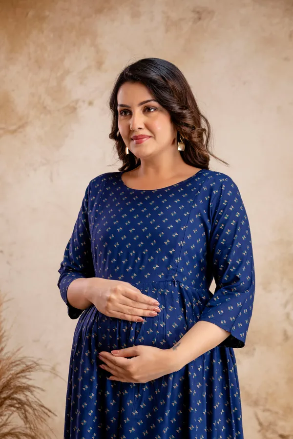 Reyon_Printed_Maternity_Dress