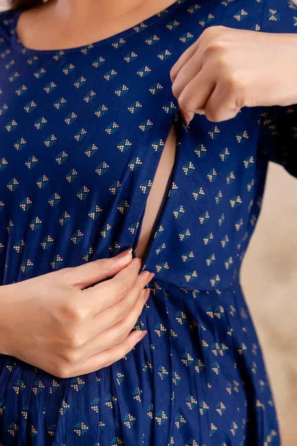 Reyon_Printed_Maternity_Dress