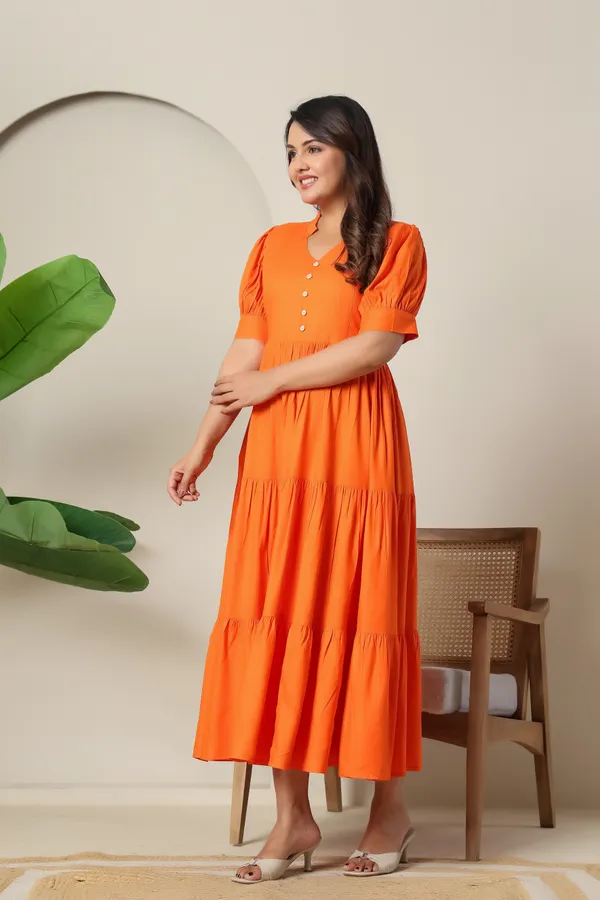 Reyon_Solid_Long_Maternity_3_Tire_Dress