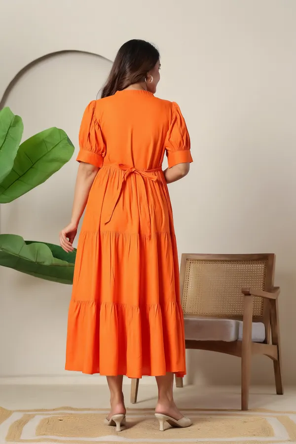 Reyon_Solid_Long_Maternity_3_Tire_Dress