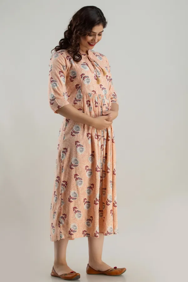 SKIN_FLOWER_PRINTED_MATERNITY_DRESS