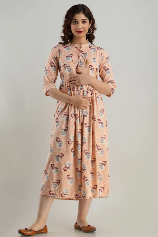 SKIN_FLOWER_PRINTED_MATERNITY_DRESS
