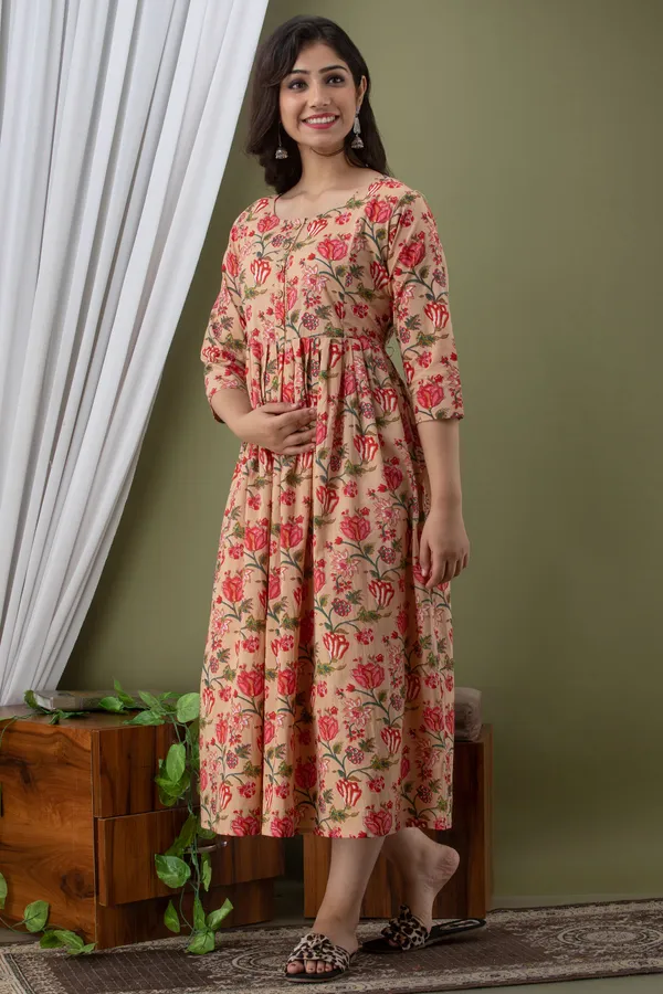 SKIN_FLOWER_PRINTED_MATERNITY_DRESS