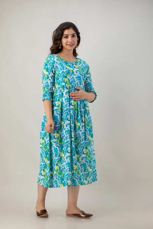 SKY_BLUE_PRINTED_MATERNITY_DRESS