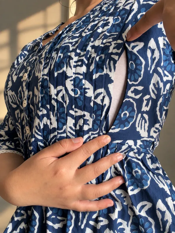 Cotton_Floral_Block_Printed_Maternity_Top