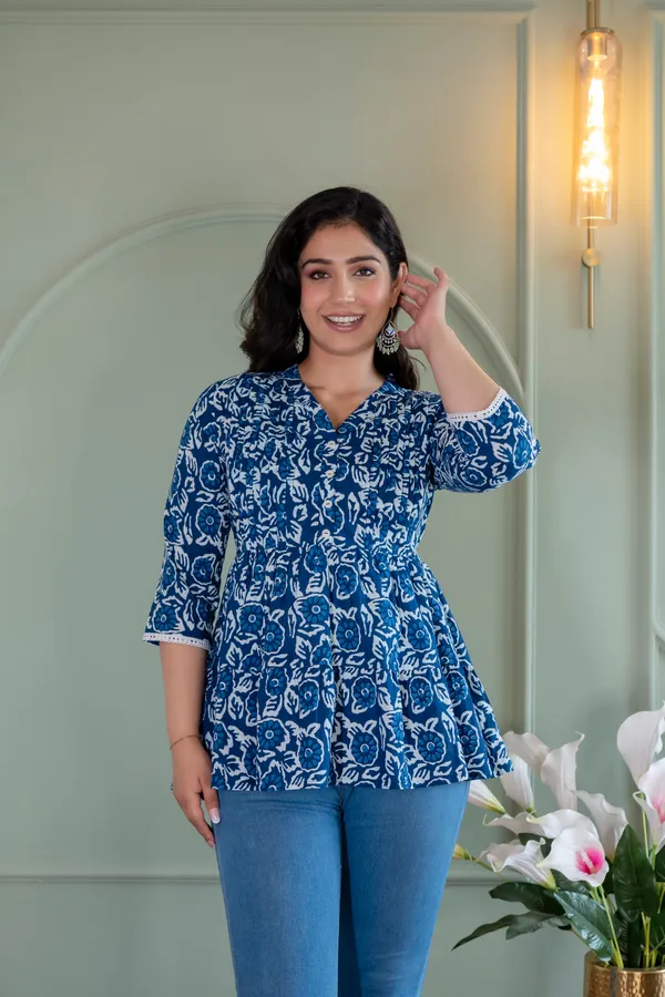 Cotton_Floral_Block_Printed_Maternity_Top
