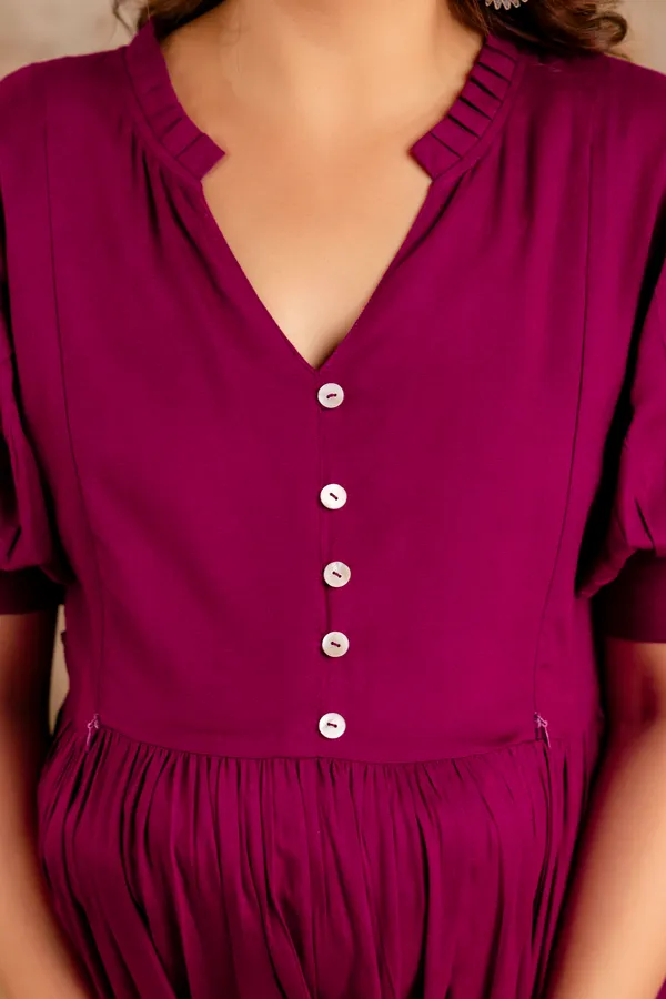 WINE_3TIRE_MATERNTIY_DRESS