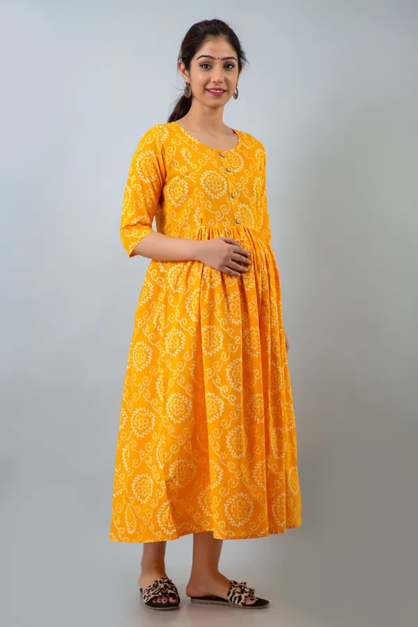 YELLOW_BANDDEJ_PRINTED_MATERNITY_DRESS